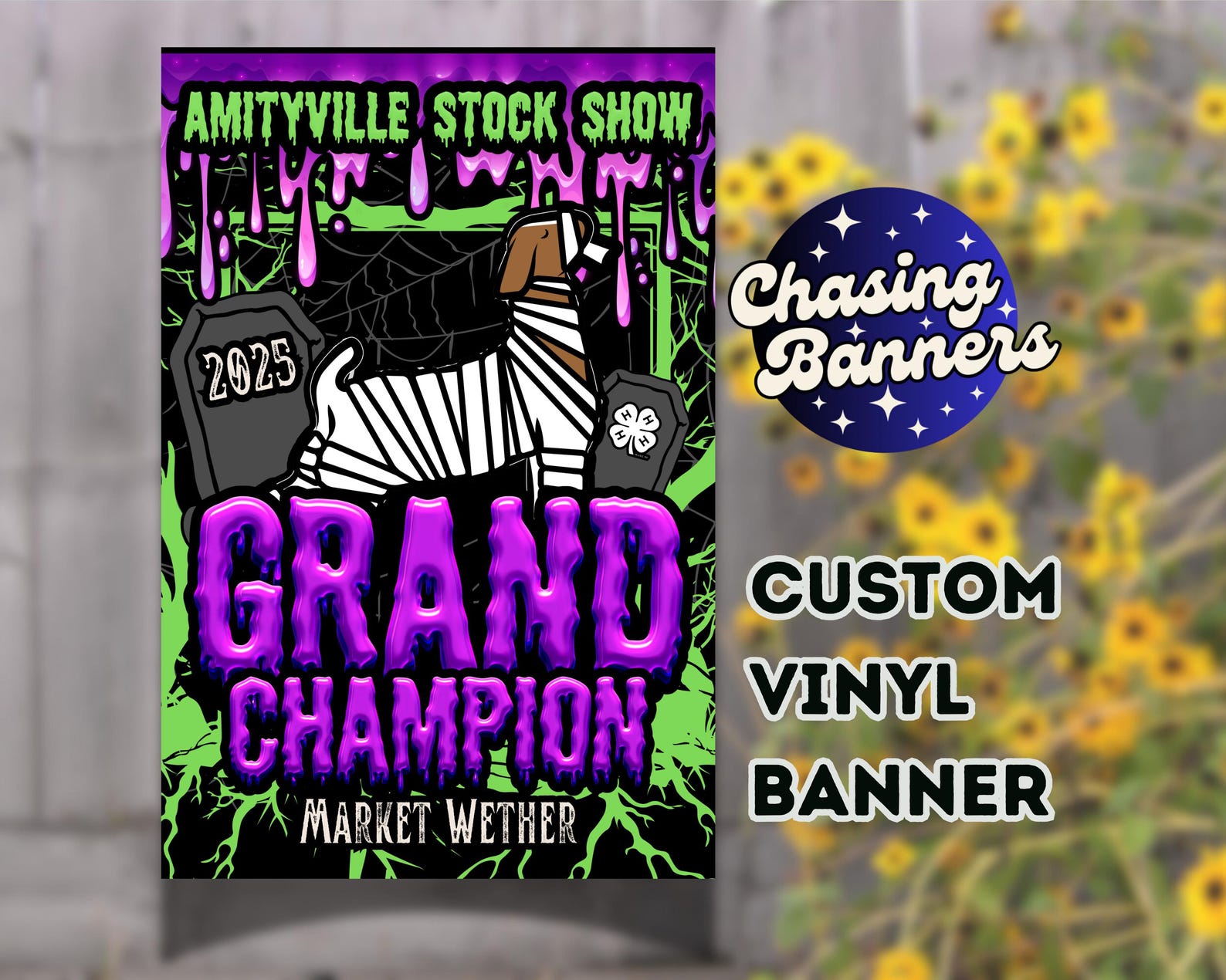 Custom Vinyl Design Stock Show Banner | Steer, Heifer, Goat, Lamb, Pig ...