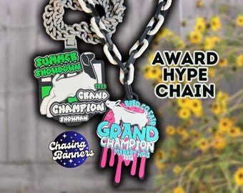 Custom Hype Chains Livestock Show Award Winner Grand Champion Prize 4H Stock Cattle Sheep Lamb Goat Heifer Steer Pig Hog Dairy Jackpot Fair
