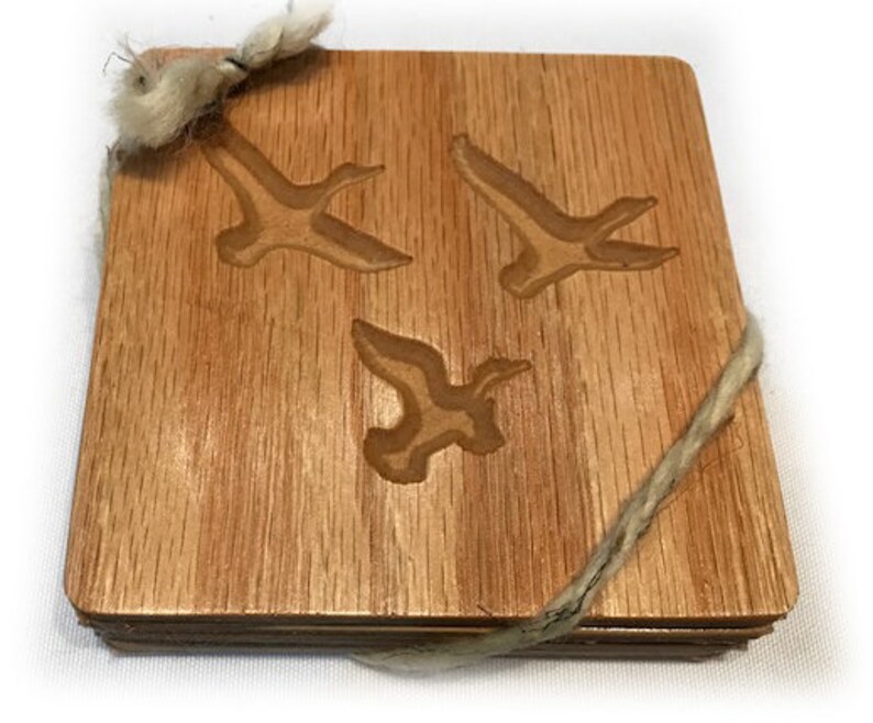 Beer Coaster Set of 4 Got Beer Cork Wood Core Laser Engraved Man Cave