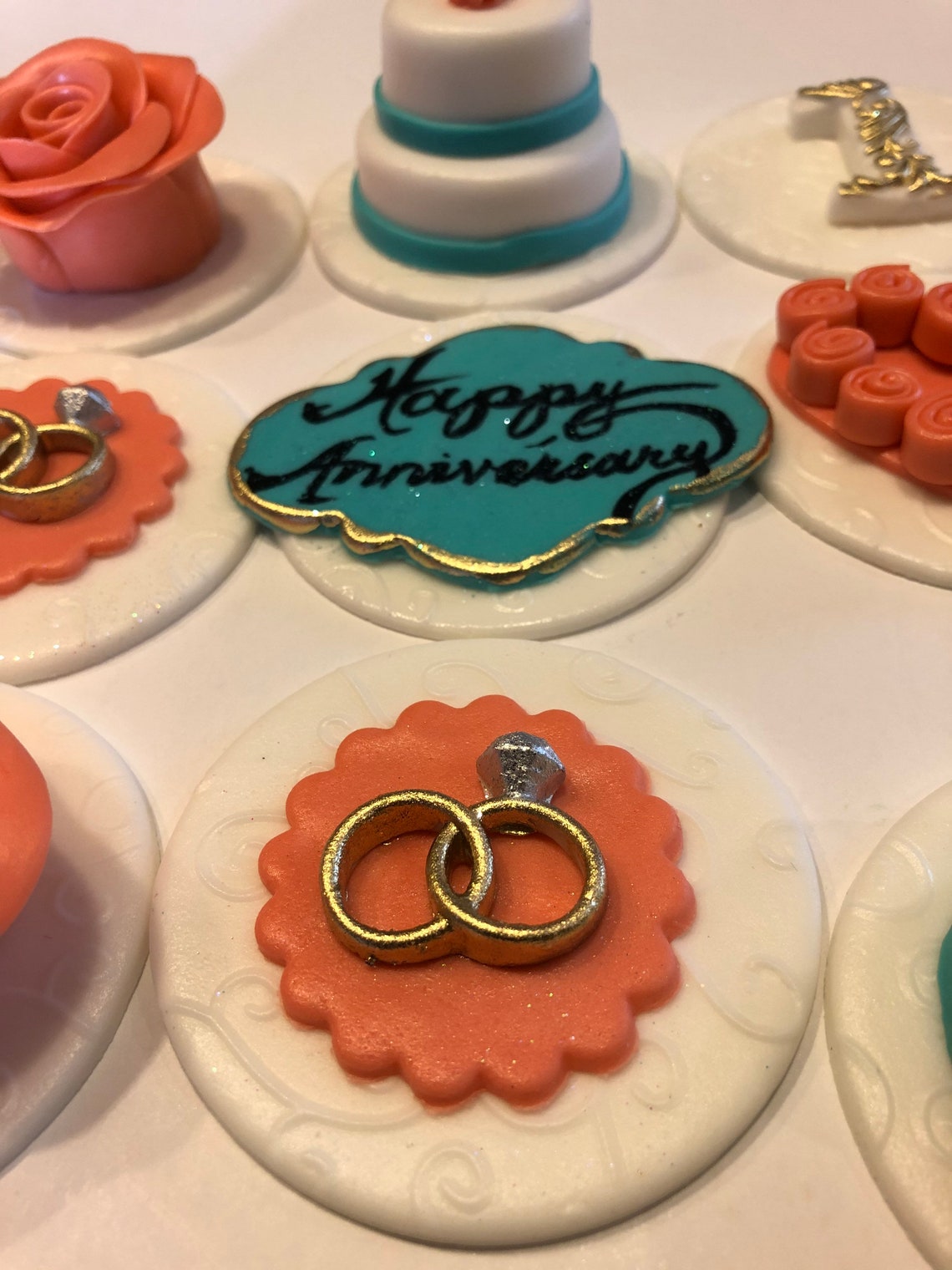 Anniversary Cupcake Toppers Etsy