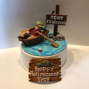Gone fishing cake topper set