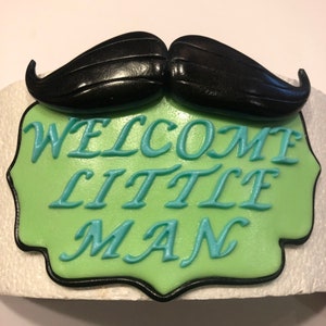 Moustache Baby shower plaque