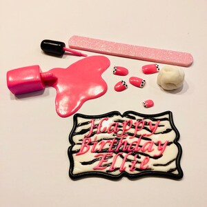 Nail polish set cake topper