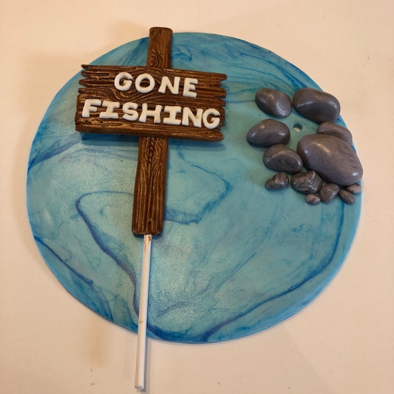 Fishing Birthday Cake Topper, Fisherman Cake Topper, Fishing Theme