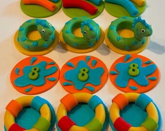 Pool party cupcake toppers