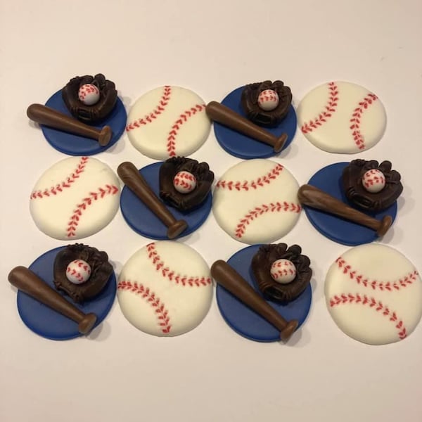 Baseball Cupcake Toppers Etsy