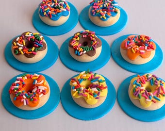 Donut fondant cupcake toppers