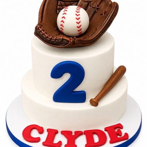 Baseball glove and decorations cake topper set