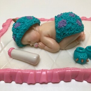 Baby shower cake topper -girl Monster theme