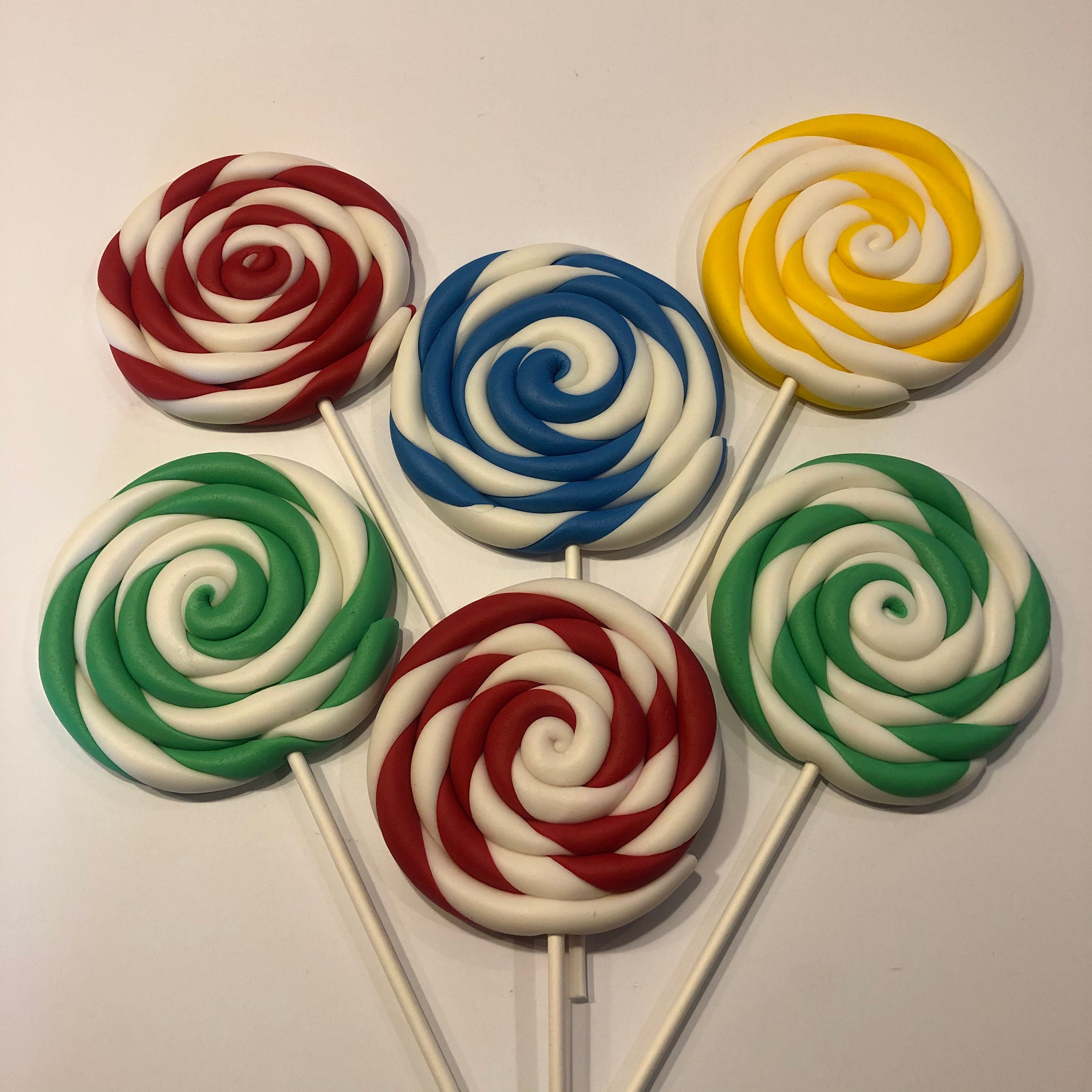 Fondant Swirl Lollipops- 6 pieces