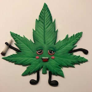 Pot leaf cake topper