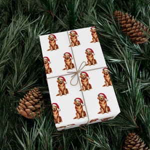 Holiday Golden Retriever Wrapping Paper