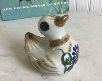 Vintage Mexican Tonala Pottery, 3" Duck Figurine, Mexican Folk Art, Southwest Art, Collectible Ducks, Singed Mexico, Ceramic Duck, Tonala