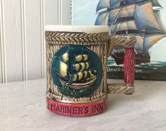 Vintage Clipper Ship Coffee Mug: Nautical Mariner&#39;s Inn Decor