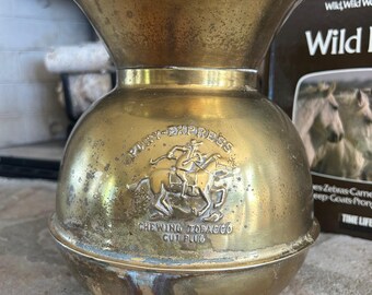 pony express chewing tobacco Vintage Brass Pony Express Spittoon, 10