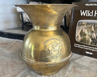 Vintage Brass Pony Express Spittoon, 10
