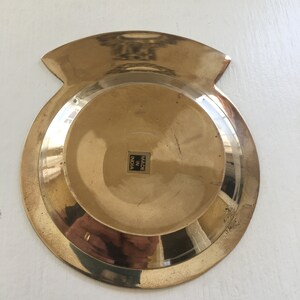 Mid Century Brass Pocket Change Dish: Shirt & Tie Valet Tray, Dresser Top Catch All image 10