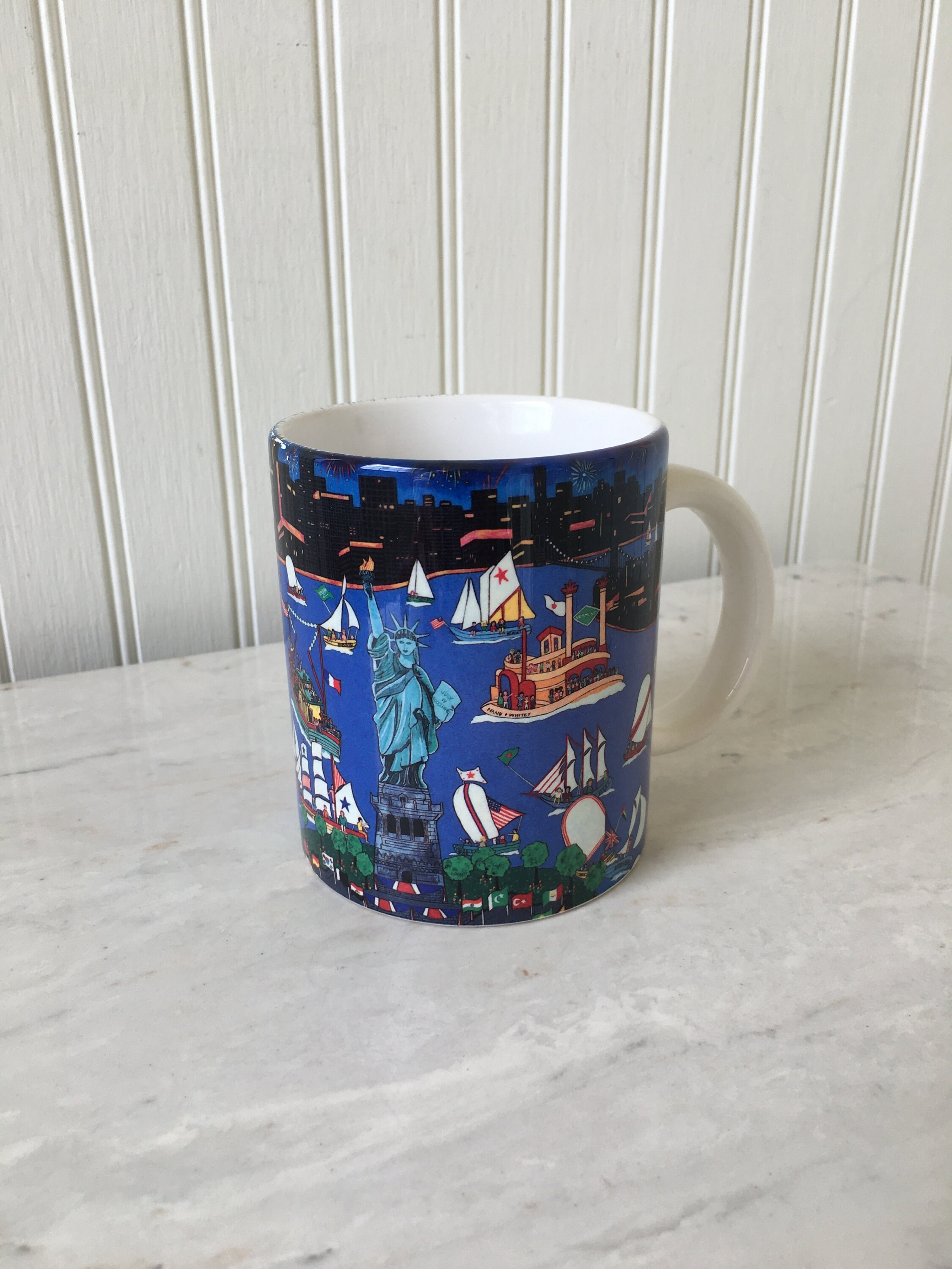 Vintage 1990 Pat Singer Statue of Liberty Coffee Mug