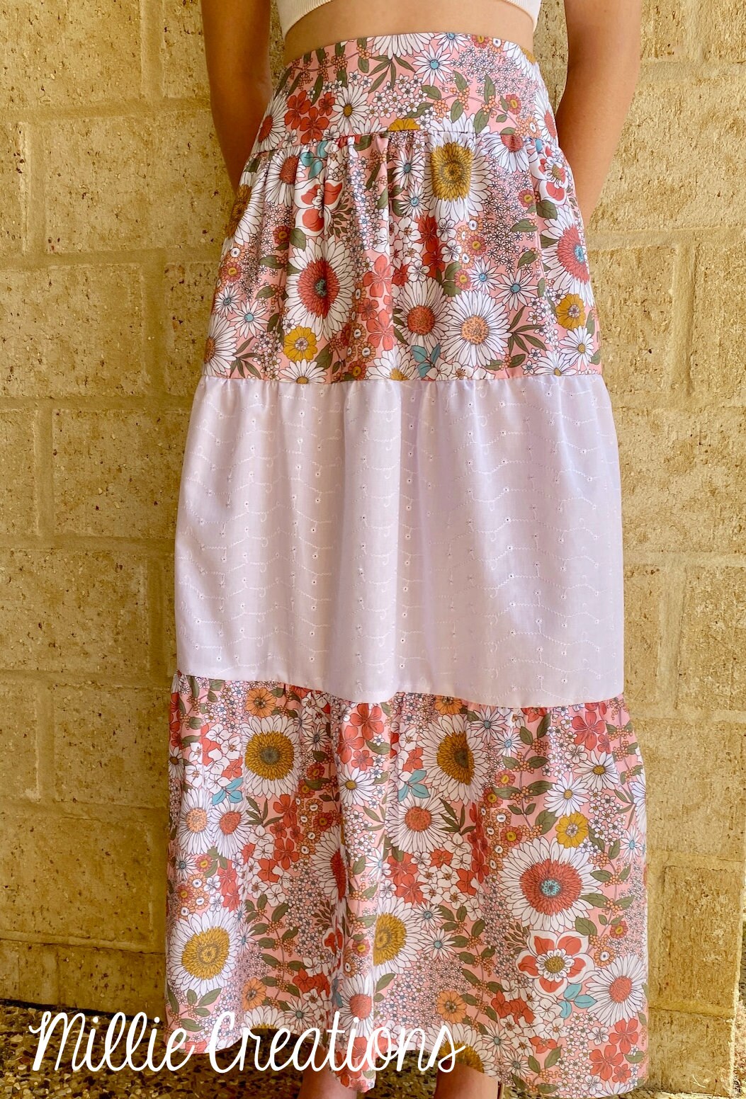 Festive Maxi Skirt - Peach
