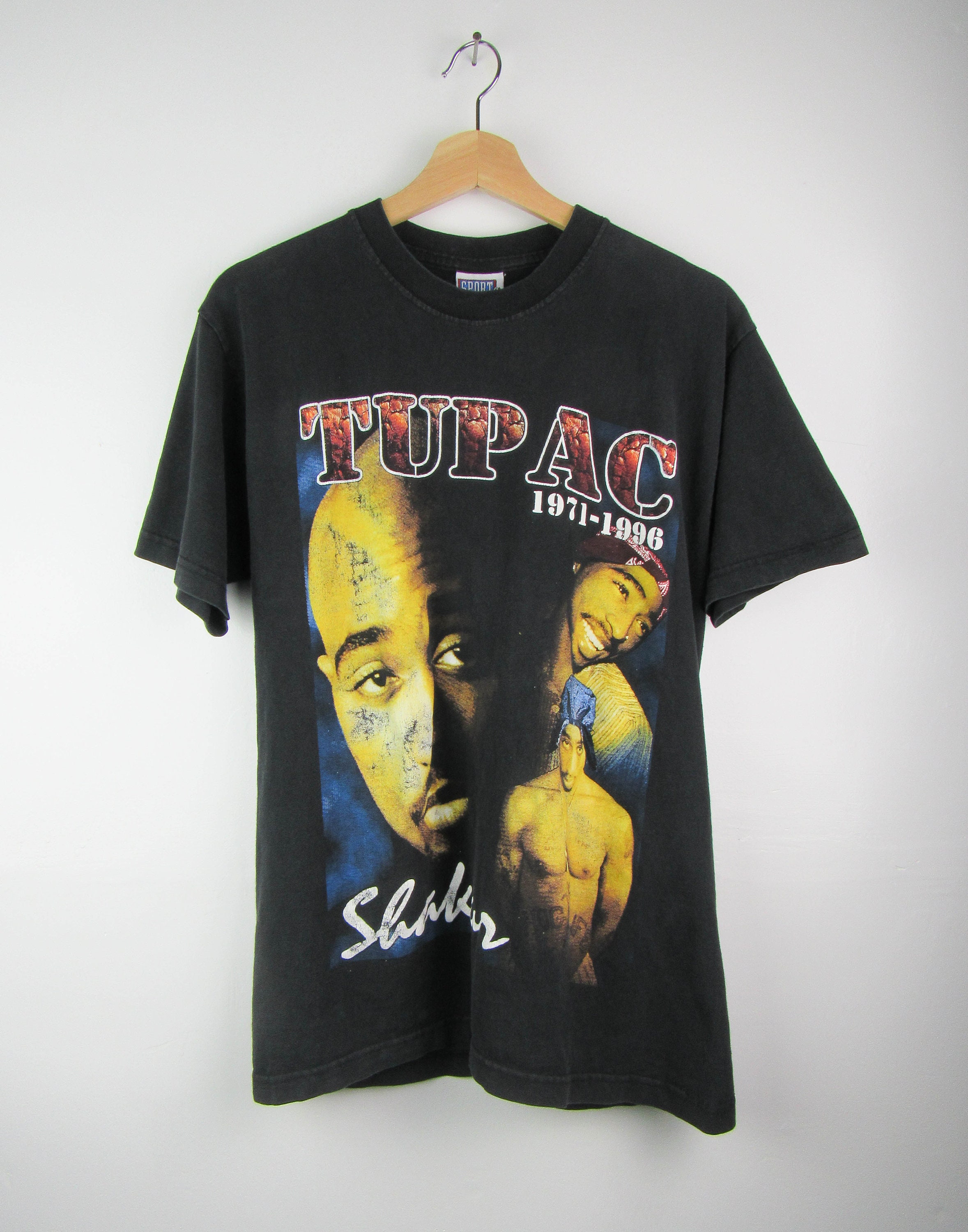 Vintage 90s Tupac T-shirt Tee Hip Hop 