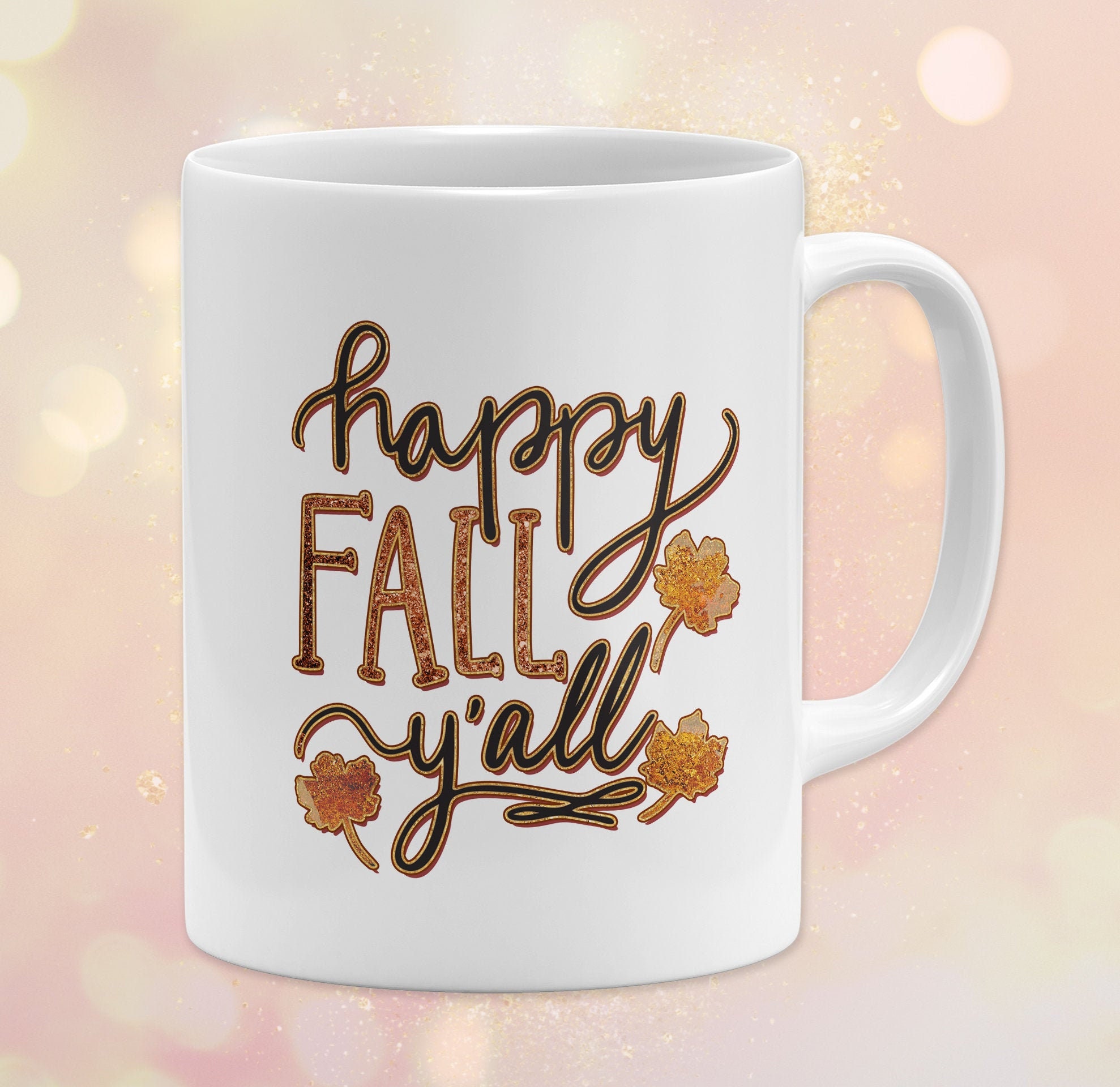 Happy Fall Y'all 11 oz Ceramic Coffee Mug Autumn Quote Etsy