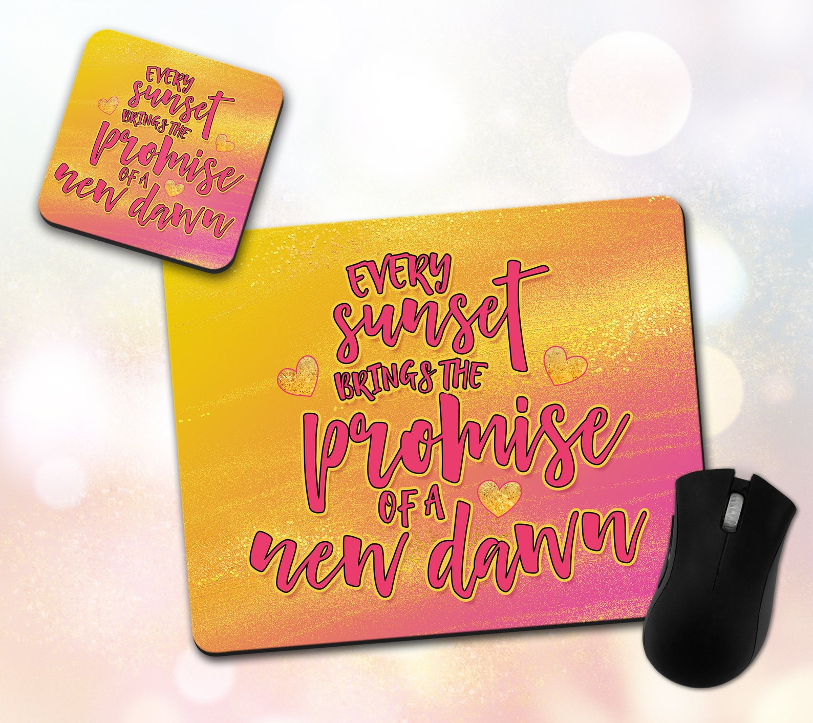 Custom Mouse Pad & Coaster Inspirational Quote Promise Of A Etsy