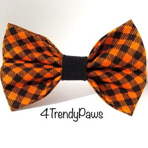Black and Orange Bow, Halloween Bow, Bowtie, Girl Dog Bow, Boy Dog Bowtie, Small Dog Bow, Big Dog Bow, Holiday Bowtie