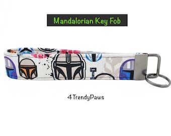 Mando Key Fob, Mandalorian Key Fob, Star Wars Keychain, Wristlet