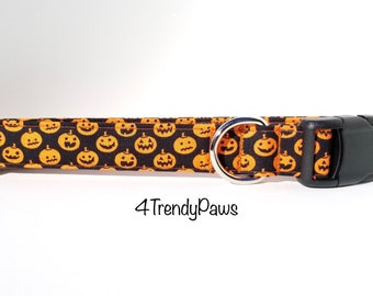Jack-o-lanterns Dog Collar, Halloween Dog Collar, Pumpkins Dog Collar