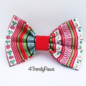 Ugly Sweater Christmas Bow, Christmas Bowtie, Christmas Dog Bowtie, Holiday Dog Bowtie, Red & Green Bow, Girl Dog Bow, Boy Dog Bowtie