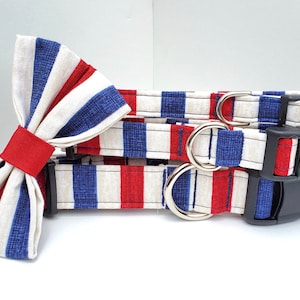 Rustic Patriot Collar, 4th of July Collar, Red White & Blue Collar, Summer Collar, Boy Collar, Girl Collar, Small Dog, Large Dog, Cat Collar
