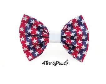 Independence Stars and Stripes Bow, Patriotic Bow, 4th of July Bow, Boy Dog Bow, Girl Dog Bow, Small Dog Bow, Big Dog Bow, Dog Bow Tie