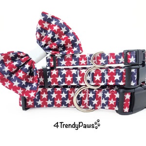 Independence Stars and Stripes Collar, Patriotic Collar, 4th of July Collar, Boy Dog Collar, Girl Dog Collar, Small Dog Collar, Big Dog