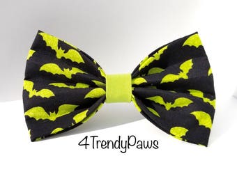 Halloween Bats Bow, Halloween Bow, Girl Dog Bow, Boy Dog Bowtie, Bowtie, Small Dog Bow, Big Dog Bow