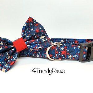 Patriotic Night Sky Dog Collar, 4th of July Dog Collar, Patriotic Dog Collar, Red White and Blue Dog Collar, Boy Dog Collar, Girl Dog Collar