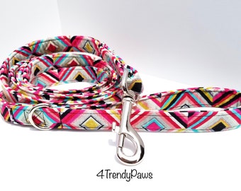 Modern Squares Leash, Geometric Squares Leash, Abstract Leash, Colorful Leash, Dog Leash, Girl Dog Leash, Boy Dog Leash, 6ft Dog Leash