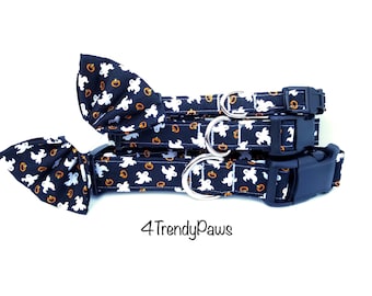 Ghosts and Pumpkins Collar, Halloween Collar, Ghosts Collar, Halloween Dog Collar