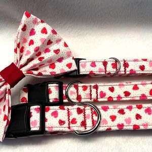 Small Hearts on White Collar, Love Arrows Collar, Valentine's Day Dog Collar, Hearts Dog Collar, Girl Dog Collar, Boy Dog Collar