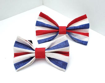 Rustic Patriot Bow, 4th of July Bow, Red White & Blue Bow, Summer Bow, Boy Dog Bow, Girl Dog Bow, Small Dog Bow, Big Dog Bow, Dog Bow Tie