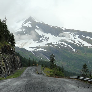Alaska mountains, mountains, mountain roads, Whittier Alaska, Dirt Roads, Snowy mountains, mountain photography, Alaska photography,wall art