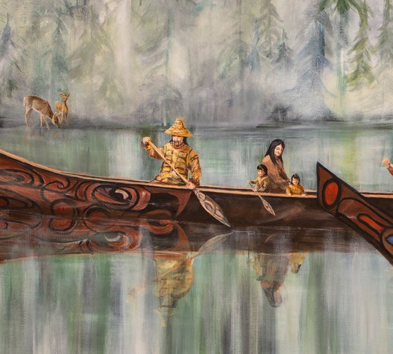 Cedar Canoe, Native American Art Prints, Alaska Native Art
