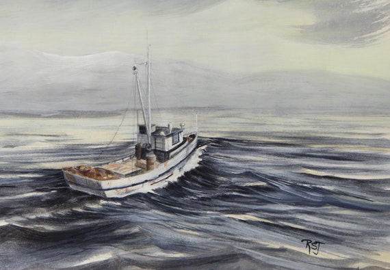 Trawler In Ocean Diamond Painting 