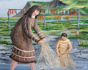 Arte nativa dell'Alaska, Arte storica dell'Alaska, Alutiiq, Sugpiaq, Aleut, Unangax, Arte indigena, Arte del salmone, Sussistenza dei nativi dell'Alaska,