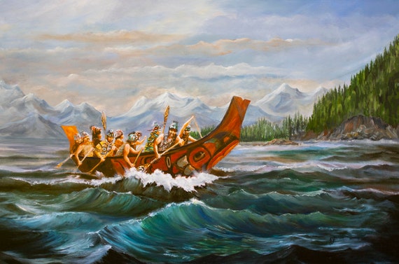 Haida War Canoe Native American Art Prints Alaska Native Etsy
