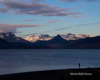 Arte di Homer Alaska, fotografia allo spiedo di Homer, Homer Spit, arte dell'Alaska, artista nativo dell'Alaska, stampe di Homer alaska, spiagge al tramonto, spiaggia di Homer