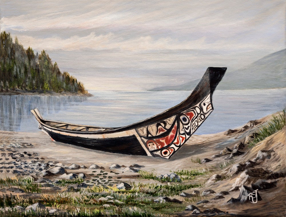 Cedar Canoe, Native American Art, Alaska Native Art, Pacific