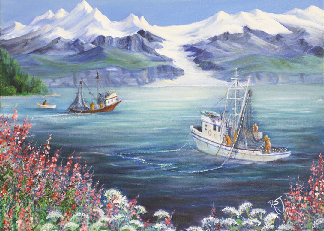 Salmon Boats Working at Port Wells, Fishing Boat Prints, Boat Prints, Mountain  Wall Art, Boat Wall Art, Coastal Art, Salmon Boat, Alaska Art -  Ireland