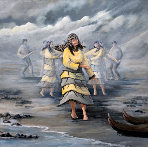 Gemalde Einer Aleuten Tanzerin Native Amerikanische Kunst Etsy