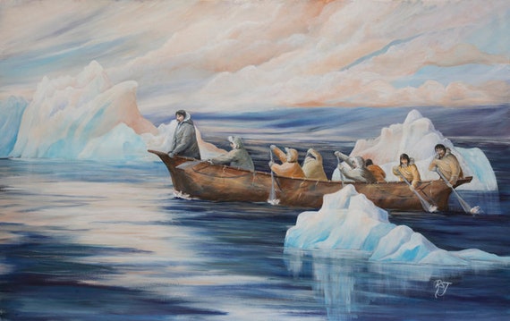 Alaskan Native Gemalde Yupik Kunst Inupiat Malerei Native Etsy