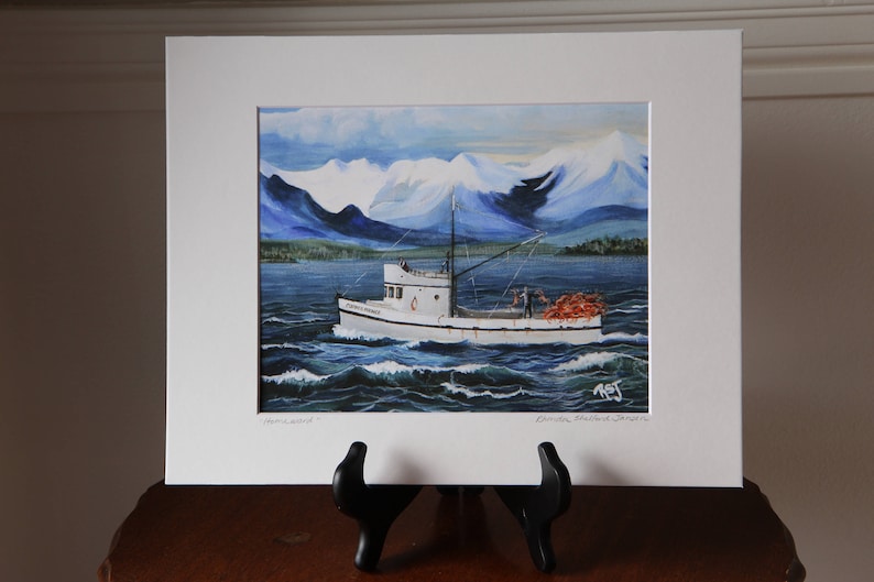 deadliest catch,boat paintings, Boat Prints, Coastal prints, Alaskan paintings, seascape paintings, seascape prints, Alaska prints image 2